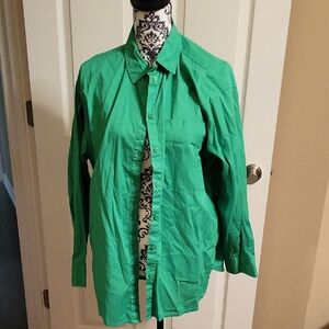 a new day Vibrant Green Button Down Shirt